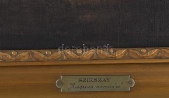 Szikszay Ferenc (1871-1908): Pünkösdi rózsák, 1906. Olaj, vászon, jelezve jobbra lent, hátoldalán au...