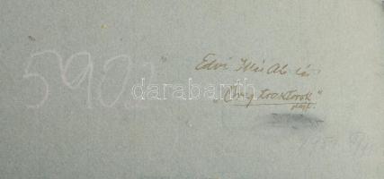 Edvi Illés Aladár (1870-1958): Őreg traktorok, 1954. Olaj, karton, jelezve jobbra lent, hátoldalán a...