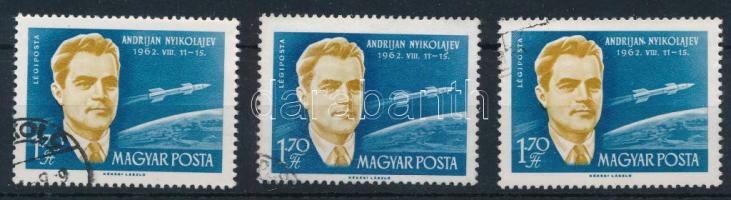 1962 A világűr meghódítói 1,70Ft 3 db klf tévnyomat (10.500)
