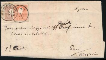 1859 Levél 1858 5kr + 10kr bélyeggel bérmentesítve "NEUTRA" - Gara