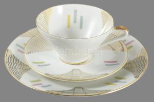 Bavaria mid-century egyszemélyes reggeliző készlet, csésze alátéttel és desszertes tányér. Jelzett, ...