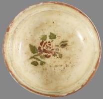 Formás tál. cca 19. sz. második fele, Sóvidék, mázkopással, d: 19 cm, m: 6,5 cm