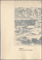Balogh István (1924?2016): Uzsabánya. Rézkarc, papír, jelzett, hártyapapíron feliratozott, Az 1966-b...