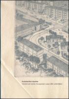 Gebhardt Béla (1901-1990): Kazincbarcikai lakótelep. Rézkarc, papír, jelzett, hártyapapíron felirato...