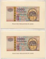 2000. 2000Ft "Millenium" (2x) sorszámkövetők "MM 0348372- MM 0348373 " eredeti d...
