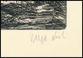Varga László (1930-): Győri Házépítő Kombinát. Rézkarc, papír, jelzett, hártyapapíron feliratozott, ...