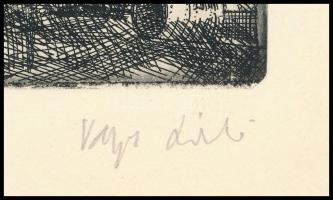 Varga László (1930-): Tiszai Vegyi Kombinát - Tiszapalkonya. Rézkarc, papír, jelzett, hártyapapíron ...