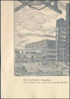 Varga László (1930-): Tiszai Vegyi Kombinát - Tiszapalkonya. Rézkarc, papír, jelzett, hártyapapíron ...