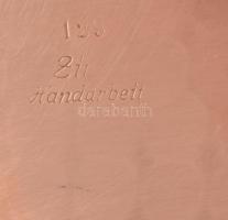 Eugen Zint tálca, jelzett, réz, 31x20 cm