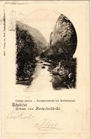 1902 Herkulesfürdő, Baile Herculane; Cserna szoros. Jäger Emil kiadása / gorge