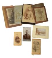 cca 1870-1915 Vegyes katonai fotó tétel, 10 db keményhátú fotó (vizitkártya, kabinetfotó, sztereófot...