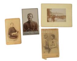 cca 1870-1915 Vegyes katonai fotó tétel, 10 db keményhátú fotó (vizitkártya, kabinetfotó, sztereófot...