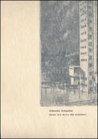 Imre István (1918-1983): Gabonasiló, Nyíregyháza. Rézkarc, papír, jelzett, hártyapapíron feliratozot...