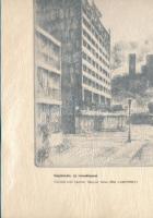 Varga Nándor Lajos (1895-1978): Salgótarján, új városközpont. Rézkarc, papír, jelzett, hártyapapíron...