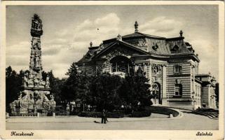1938 Kecskemét, színház, utcaseprő. + "Hírös hét Kecskeméten 1938. július 13-21." So. Stpl...