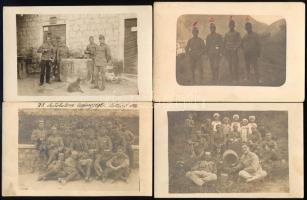 1916 K.u.K. Autokolonne No. 78. (hadtáp gépkocsioszlop) katonái Kotorban (Cattaro), 4 db I. világháb...