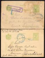 1916 2 db román nyelven megírt levelezőlap, Tăndărei településre küldve, az egyiken román katonai ce...