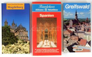 3 db modern útikönyv: Baedekers Spanien, Krenzke - Magdeburg, Buske-Helms: Greifswald