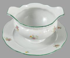 Meissen szószos edény, jelzett, kis kopással, 17x9 cm