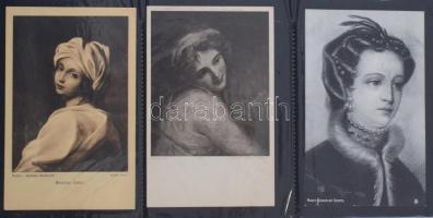300 db RÉGI művészet, történelem témájú képeslap albumba rendezve / 300 pre-1945 art and history pos...