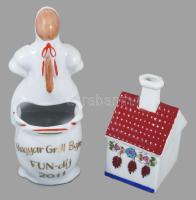 Kalocsai Porcelán 2 darab asztaldísz, jelzett, hibátlan, m: 13 cm