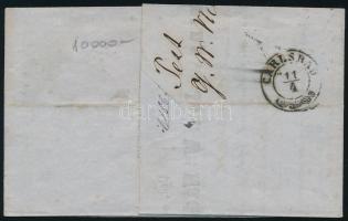 1863 15kr levélen "PESTH / Abends" - "CARLSBAD"