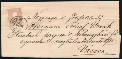 1860 10kr II. levélen "PESTH" - "WAITZEN"