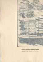 Jelzés nélkül: Országos Tervhivatal Székháza, Budapest. Rézkarc, papír, jelzett, hártyapapíron felir...