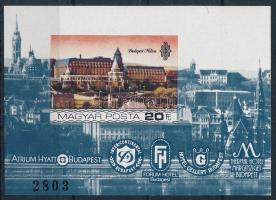 1984 Duna-parti szállodák vágott blokk (4.000)
