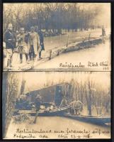 1915 Vajdaság, Szerbia, osztrák-magyar katonai állomások a megáradt Száva folyón Podgorička Ada és O...