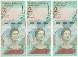 Venezuela 2018. 2B (3x) sorszámkövetők "J48426557 - J48426559" T:UNC
Venezuela 2018. 2 Bo...