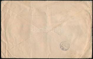 1945 Ajánlott levél 6 db bélyeggel és ragjegyprovizóriummal, "BALATONBERÉNY" - "BUDAP...