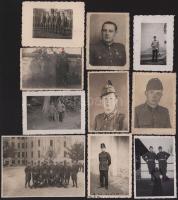 cca 1930-1945 Vegyes katonai fotó tétel, 10 db, változó állapotban, 7,5x5,5 cm és 8,5x11,5 cm között