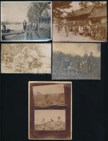 cca 1914-1918 I. világháborús fotó tétel, érdekes felvételekkel: hajóra felszálló Habsburg-Tescheni ...