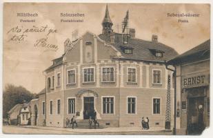1915 Szászsebes, Mühlbach, Sebesul Sasesc, Sebes; Postamt / Postahivatal, Ernst üzlete. Anna Gross k...