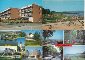 MAGYAR STRANDOK, FÜRDŐK - 33 db MODERN képeslap / HUNGARIAN SPAS - 33 modern town postcards