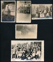 cca 1935-1945 Leventéket ábrázoló felvételek, 5 db fotó + 2 db negatív, 6x6 cm és 8,5x13,5 cm között...