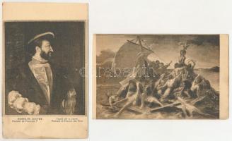 19 db RÉGI megíratlan festmény reprodukciós képeslap / 19 pre-1945 unused painting art postcards