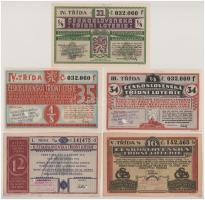 Csehszlovákia 1925-1936. "12., 16., 33., 34., 35. Csehszlovák Osztálysorsjáték" (5db) első...
