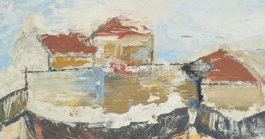 TM jelzéssel: Táj. Olaj, karton. Paszpartuban. 27,5x33 cm