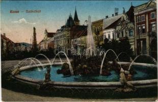1918 Kassa, Kosice; Szökőkút, fogtechnikus üzlete. Özv. Kalafony Józsefné kiadása / fountain, dentis...