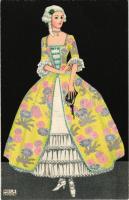 Mode. B.K.W.I. 384-4. / lady art postcard s: Mela Koehler
