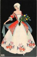 Mode. B.K.W.I. 384-1. / lady art postcard s: Mela Koehler