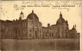 1915 Lviv, Lwów, Lemberg; Glówny dworzec kolejowy / Central-Bahnhof / railway station. Arnold &a...