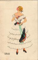 Mode. B.K.W.I. 746-4. / lady with hat art postcard s: Mela Koehler