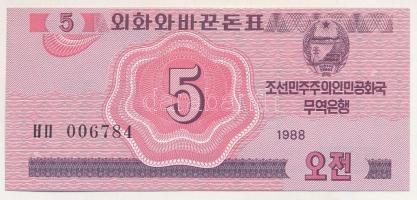 Észak-Korea 1988. 5ch "Szocialista látogató devizaváltó" "006784" T:UNC
North K...