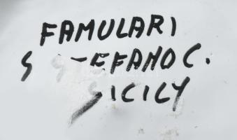 Famulari szicíliai kancsóváza, jelzett, m: 33 cm