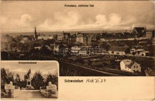 1910 Schweinfurt, südlicher Teil, Kriegerdenkmal / general view, military monument (EK)