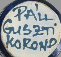 Páll Guszti 4 darab csésze fa tartón, m: 21 cm
