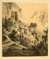 ca 1800-1850 30 db nagyrészt látkép metszet, Németország, Földközi tenger, stb. lapméretek 28x26 cm-...